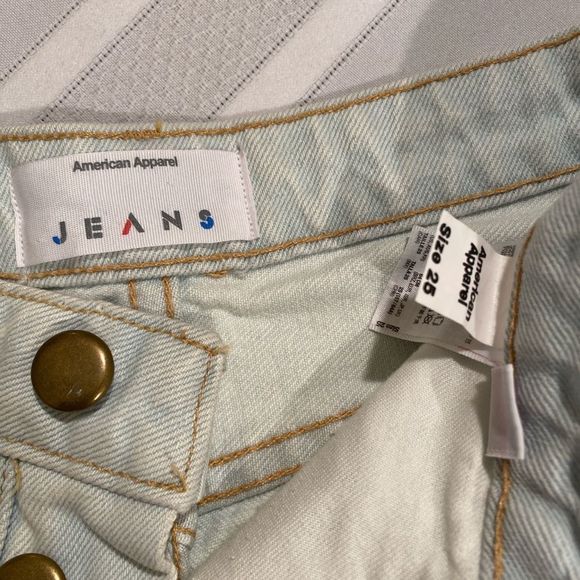 American Apparel Indigo Front Button Jean Shorts - Picture 4 of 5